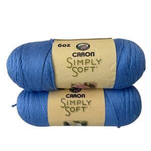Caron Simply Soft Yarn 9609 Berry Blue 6 oz 315 Yards Acrylic 2 Pack